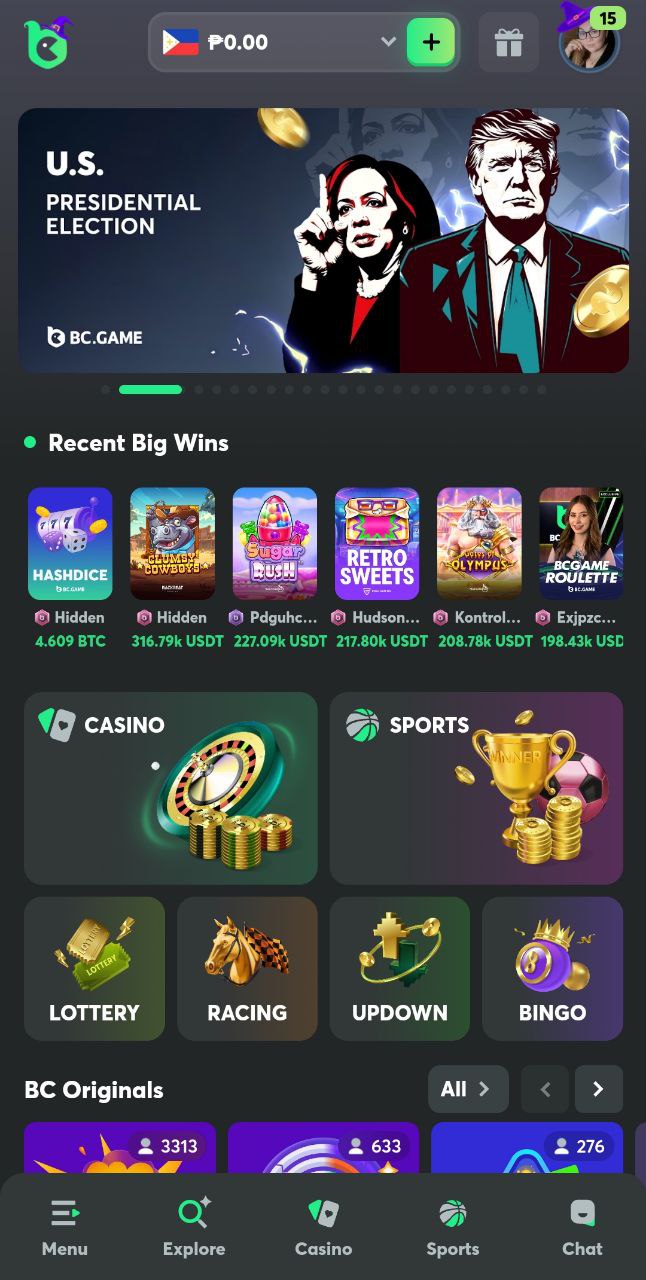Registration in the BC.Game app
